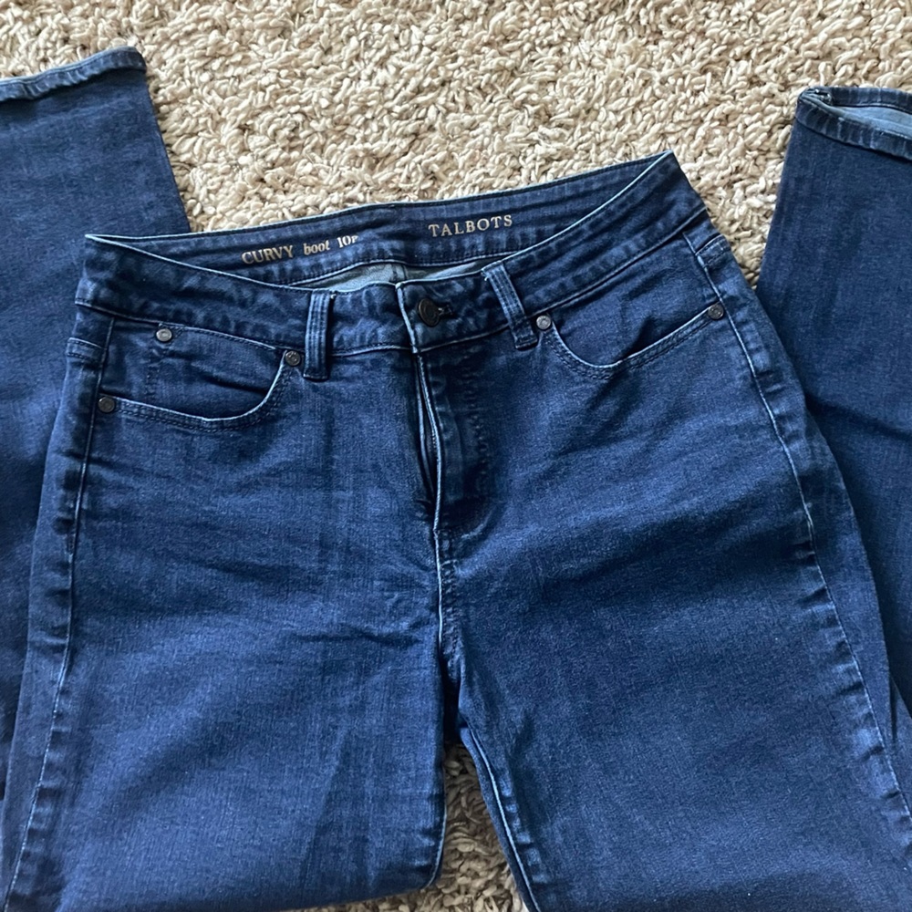 Talbots medium-dark wash jeans.  Curvy, boot cut. EUC- 10P